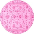 thumbnail image 1 of Ahgly Company Indoor Round Oriental Pink Traditional Area Rugs, 3' Round, 1 of 4