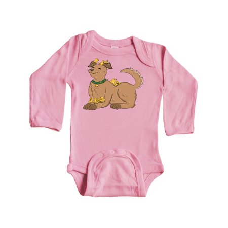 

Inktastic Cute Brown Dog with Easter Chicks Gift Baby Boy or Baby Girl Long Sleeve Bodysuit