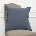 thumbnail image 5 of Slate Blue Solid Color Flange Edge Throw Pillow, 5 of 8