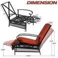 thumbnail image 7 of Suncrown Adjustable and Water Resistant Metal Lounge Chair with Cushion - Set of 3 Red/Black, 7 of 7