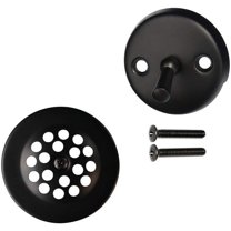 Westbrass  3.125 in. Bathtub Plug Set with 2-Hole Overflow Faceplate, Oil Rubbed Bronze