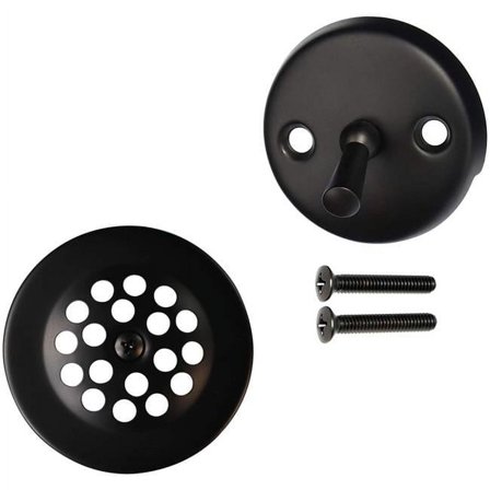 Westbrass  3.125 in. Bathtub Plug Set with 2-Hole Overflow Faceplate, Oil Rubbed Bronze