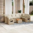 thumbnail image 1 of vidaXL Ensemble de Canapé de Jardin 10 Pcs avec Coussins en Poly Rotin Beige, 1 of 5