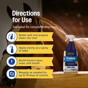 Farnam Endure Sweat-Resistant Fly Spray for Horses, Kills & Repels Horse Flies & Mosquitoes, 32 fl oz Spray Bottle
