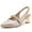 Gold, variant on kkdom Womens Chunky Closed Toe Low Block Heels Dress Ankle Strap Pointed Toe Wedding Pump Shoes Apricot Size 6.5