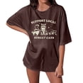 thumbnail image 1 of YDLCAFD T-Shirts Personnalisés devant et derrière Mode Décontractée pour Femmes Col Rond Imprimés T-Shirts Été Manches Courtes T-Shirts Décontractés Amples Haut, 1 of 4