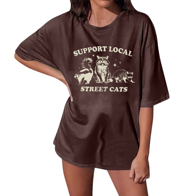 YDLCAFD T-Shirts Personnalisés devant et derrière Mode Décontractée pour Femmes Col Rond Imprimés T-Shirts Été Manches Courtes T-Shirts Décontractés Amples Haut