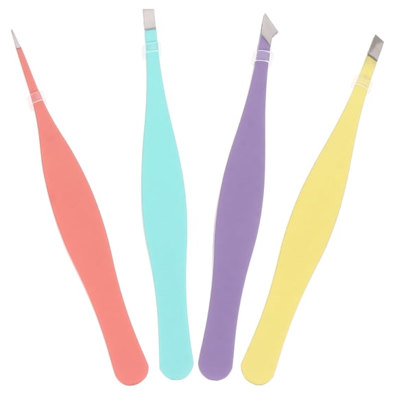 4 Pcs Tweezers Nail Tools Eyelash for Extensions Lady Eyebrow Women Stainless Steel