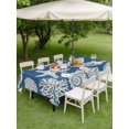thumbnail image 4 of Outdoor Tablecloth with Umbrella Hole for Patio/Picnic/Party/Camping, Lake Blue Starfish Coastal Waterproof Table Cloth Rectangle Table Cover Washable, Shell Summer Beach Nautical (60"x 120"), 4 of 9