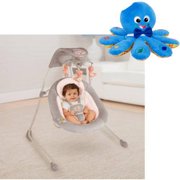 Ingenuity InLighten Cradling Swing, Piper with BONUS Octoplush Toy