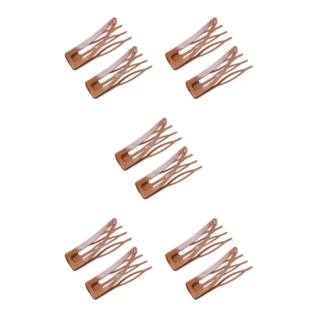 fastboy Hair Ornaments Sturdy Simple Styling Tools Side Clip Snap Fastener Clip Coffee 5Set
