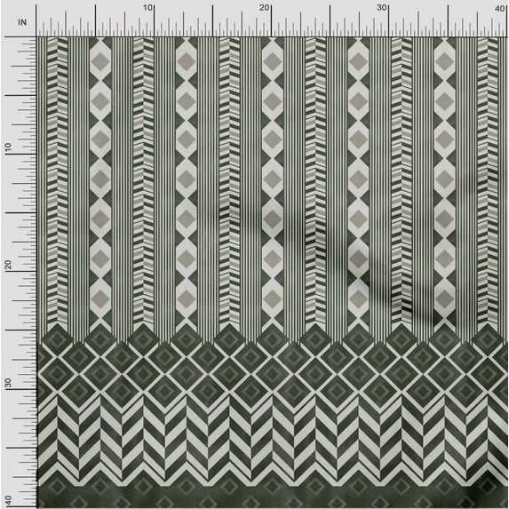 oneOone Polyester Lycra Seaweed Green Fabric Geometric Panel Diy Clothing Quilting Fabric Print Fabric By Yard 56 Inch Wide