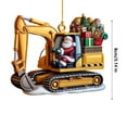 thumbnail image 3 of HHGBAD Construction Truck Christmas Decorations, 2D Acrylic Ornament, Holiday Home Decor, Festive Vehicle Hanging Accessory, Unique Gift for Building Enthusiasts, 3 of 5