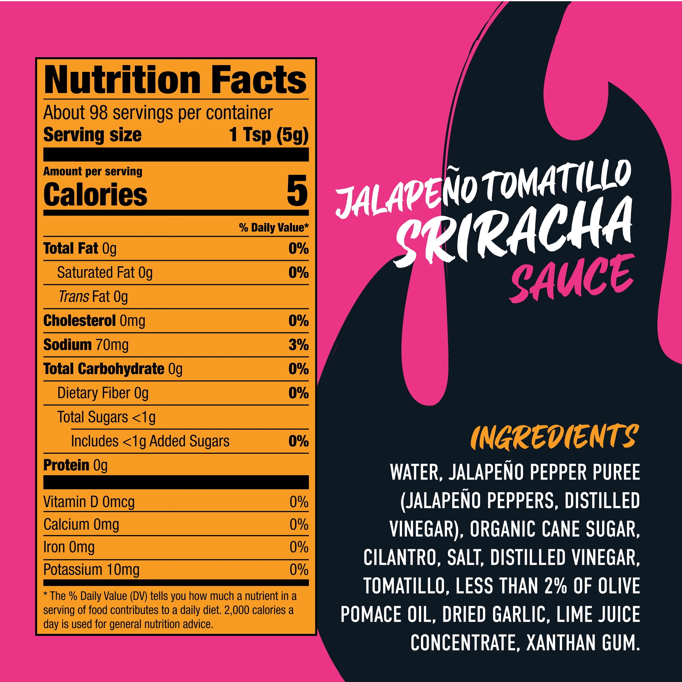 (3 pack) Sky Valley Jalapeño Tomatillo Sriracha Chili Hot Sauce, 17.25 oz