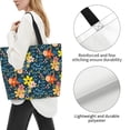 thumbnail image 3 of Balery Blue Floral Bolsa Tote Estilo Estético con Cremalleras, Bolsa de Hombro, Bolsa de Compras Grande y Plegable, 3 of 8