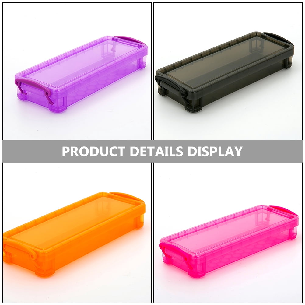 FRCOLOR  8 Pcs Pencil Packing Organizer Plastic Storage Container Boxes Travel