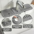 thumbnail image 6 of Faucet Silicone Drying Mat:Extra Large Faucet Mat for Kitchen Sink,Faucet Draining Mat for Easy Drainage and Clean,Sink Faucet Mat Splash Guard for Kitchen Bathrooms,17.7" x 5.5" (Dark Gray), 6 of 13
