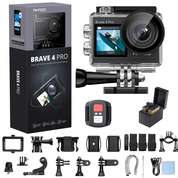 Cámara de acción AKASO Brave 4 Pro 4K resistente al agua 40 m