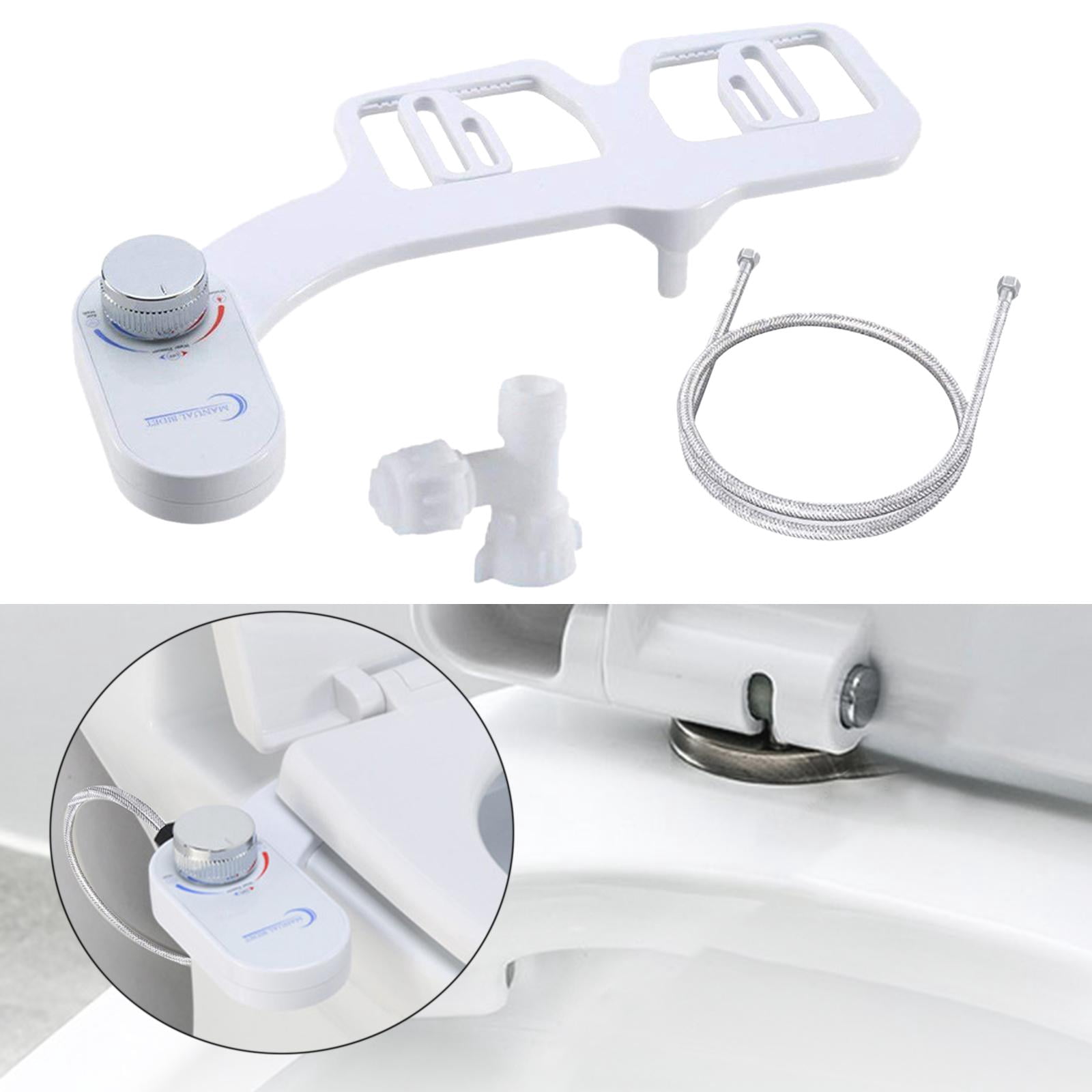 Fiocias Universal Bidet Attachment Adjustable Water Pressure with Retractable Nozzle for 1-2inch