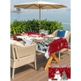 thumbnail image 4 of Outdoor Tablecloth with Umbrella Hole and Zipper, Red Christmas Rectangle Table Cloth 54x80 Inch Waterproof Tablecloth, Snowman Xmas Balls Pine Needle Tree Picnic Table Cover for Patio Camping, 4 of 7