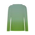 thumbnail image 5 of RXIRUCGD Hauts Décontractés à Rayures Manches Longues Col en V pour Femmes, Vert, Taille: 2TG, 5 of 5