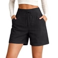 thumbnail image 7 of Womens Shorts 2026 Comfy Summer Drawstring High Waist Cotton Shorts with Pockets for Women Trendy by Yigetop Black S, 7 of 7