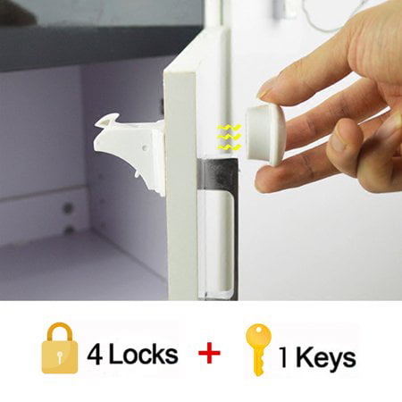 10x Magnetic Cabinet Locks baby safety invisible Child Cupboard Proof h6v1 