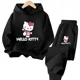 thumbnail image 5 of Conjunto de 2 piezas de sudadera y pantalones con estampado de dibujos animados de Hello Kitty Kawaii para primavera y otoño, ropa para niños de 2 a 14 años, chándal de moda, 5 of 5