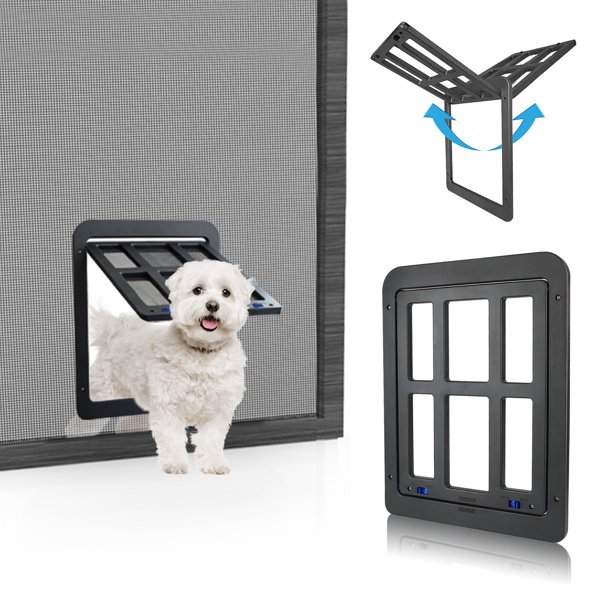 PETLESO Cat Screen Door with Flap Lockable, Small Dog Screen Doors for Screen Sliding
