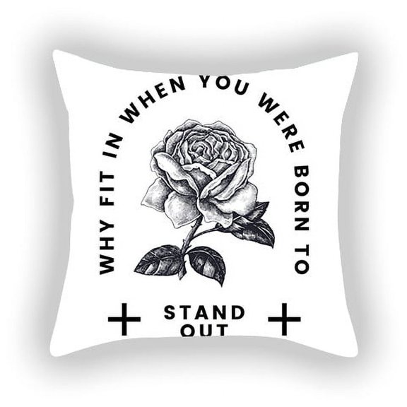 Black And White Landscape Short Plush Jacquard Sofa Pillow Cover Bedroom Model Room Square Cushion Cover