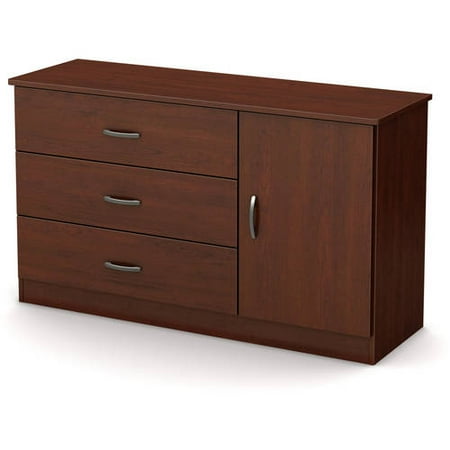 3 Drawer Dresser with Door Black White Brown Chest Bedroom