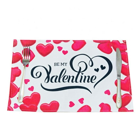 

12 x 16 Inches Valentine’s Day Heart Print Placemats for Home Wedding Party Mother s Day Valentine’s Day Table Decorations