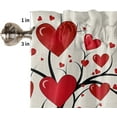 thumbnail image 6 of fihei Gnome Valentines Day Curtain Valance Love Heart Tree Rod Pocket Kitchen Tier Curtains Valance Set 3 Piece Couple Bird Valentiens Day Window Curtain Valance Tier Set 54 in x 24 in, 6 of 6