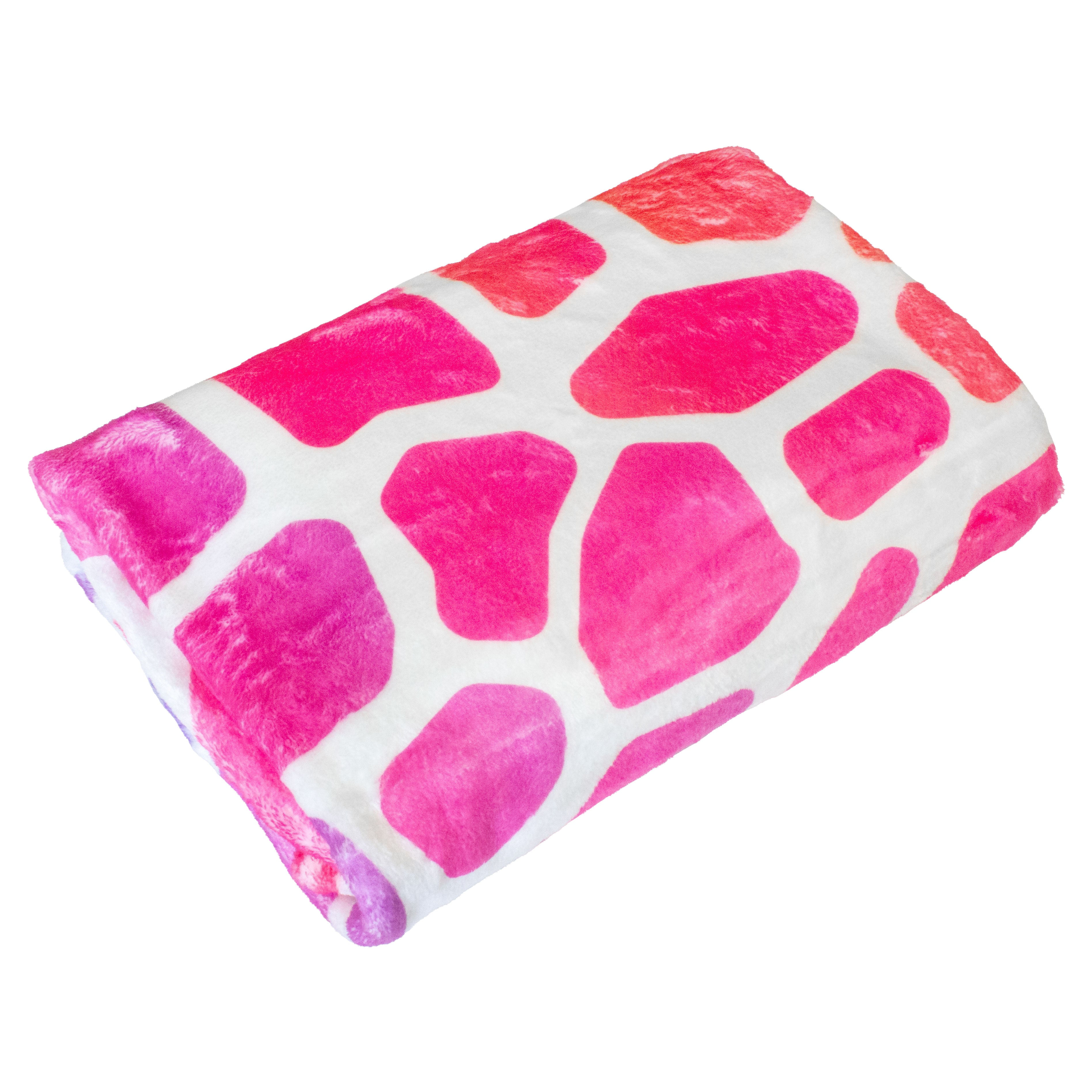 Everything Comfy Giraffe Print Decorative Throw Blanket, 30" X 40", Rainbow Gradient