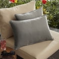 thumbnail image 2 of Set of 2 13" x 20" Charcoal Gray Canvas Solid Sunbrella Outdoor Lumbar Pillows, 2 of 2
