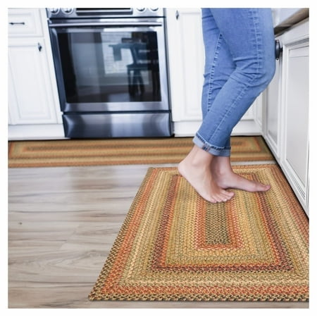 Homespice Kingston Premium Jute Braided Area Rug, 22 x 72 Rectangular Hall Runner Multi color, Natural Jute Yarn Rustic, country, Primitive, Farmhouse Style - 30 Day Risk Free Purchase