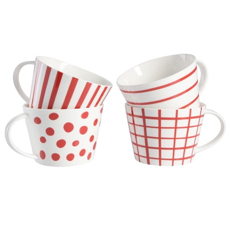 Gap Home New Red 17-Ounce Assorted Fine Ceramic Mug  Set of 4