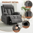 thumbnail image 1 of BeesClover Manual Recliner Chair with Massage & Heat – 8-Point Vibration, Lumbar Heating – Swivel Glider Rocking Recliner, Easy Assembly, Living Room Chair, 1 of 6