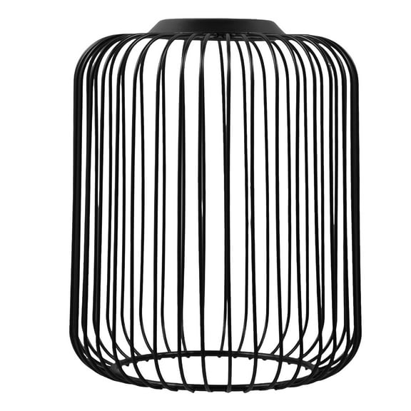 HOMEMAXS  Hollow Wrought Iron Lampshade Scalloped Covers for Floor Black