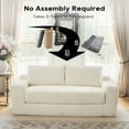 thumbnail image 5 of Miniyam Convertible Loveseat Sofa Bed with Memory Foam, Small Couch for Apartment, No Assembly, Corduroy, Beige, 5 of 7