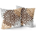 thumbnail image 4 of Brown Pillow Covers 20x20 in Coffee Colored Grey Floral Geometric Couch Pillow Cases Gray Elegant Flower Throw Pillows Set of 2 Spring Summer Home Decor for Room Bed Cushion Outdoor, 4 of 6