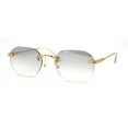 thumbnail image 1 of Art Nouveau Luxury 90s Rimless OG Oval Sunglasses Gold Grey Clear Mirror, 1 of 4
