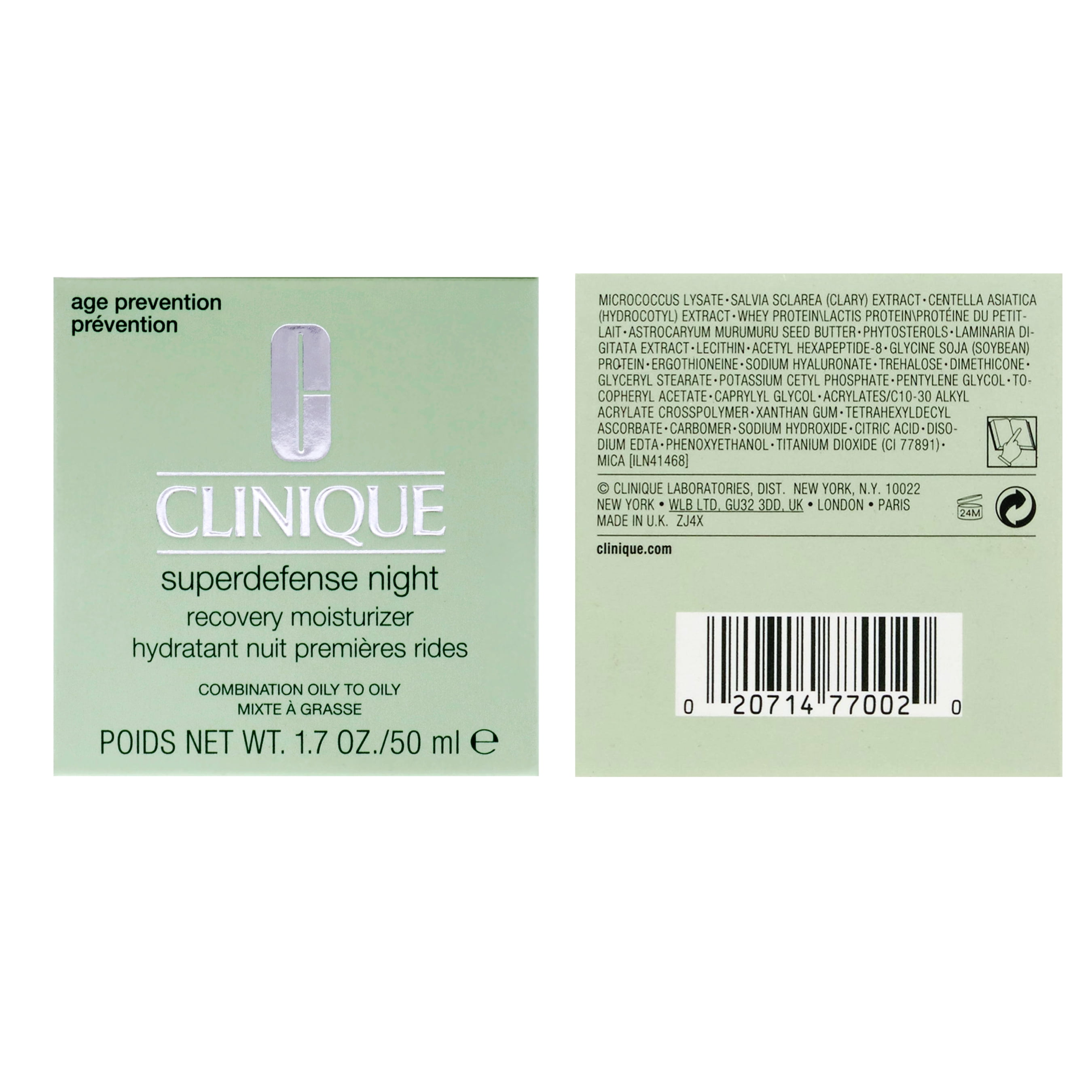Clinique Superdefense Night Recovery Moisturizer for Combination Oily to Oily Skin 1.7 oz