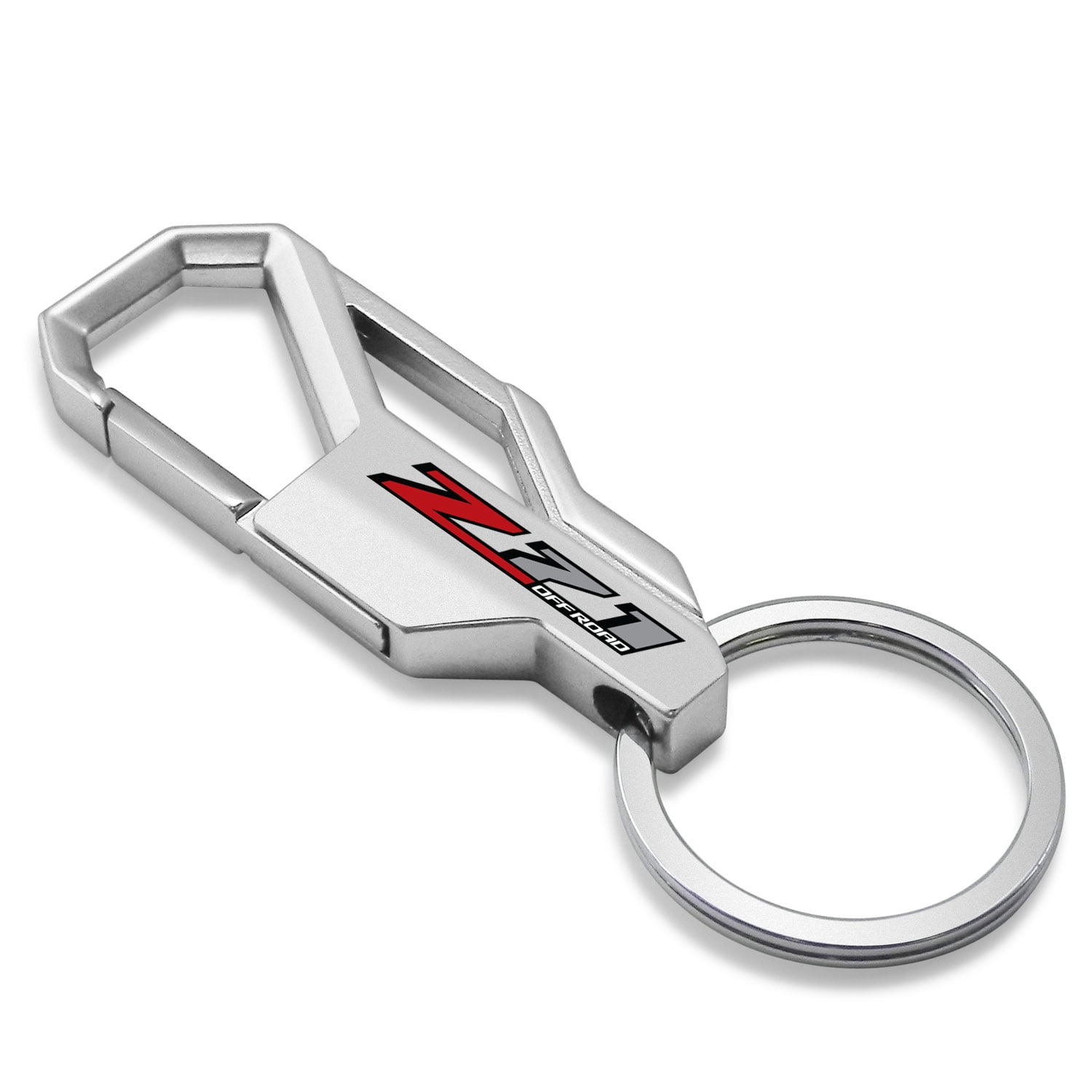 iPick Image for Chevrolet Z71 Off Road Silver Carabiner-style Snap Hook Metal Key Chain, Official Licensed