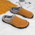 thumbnail image 2 of Gubotare Mens House Slippers Women Men Slip on Fuzzy House Slippers Memory Foam Slippers Outdoor Indoor Warm Plush Bedroom Shoes Size 11 (Brown,11), 2 of 9