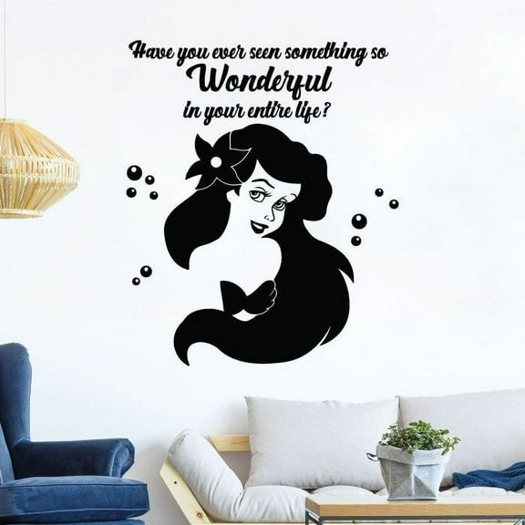 Have You Ever Seen Something So Wonderful In Your Entire Life Little Mermaid Ariel Disney Movie Disney Princess Quote Vinyl Wall Sticker Decal Home Room Baby Girls Wall Décor Design Size (40x40 inch)