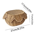 thumbnail image 3 of Yaayu Imitation Rattan Woven Storage Basket with Lid, Covered Organizer for Snacks Toys Clothing, Storage Bin for Home, Small, 3 of 7