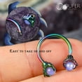 thumbnail image 3 of OUFER 316L Surgical Steel Captive Bead Rings Circular Earrings Two White Opals Surrounded by Dragon Claws Cartilage Earing Ear Body Piercing Jewelry Helix Earrings Piercing Horseshoe Rings, 3 of 7