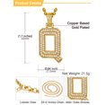 thumbnail image 3 of FindChic Big Initial Necklace for Women Men 14K Gold Plated Cubic Zirconia Letter Q Pendants Jewelry Gifts for Birthday Christmas, 3 of 9