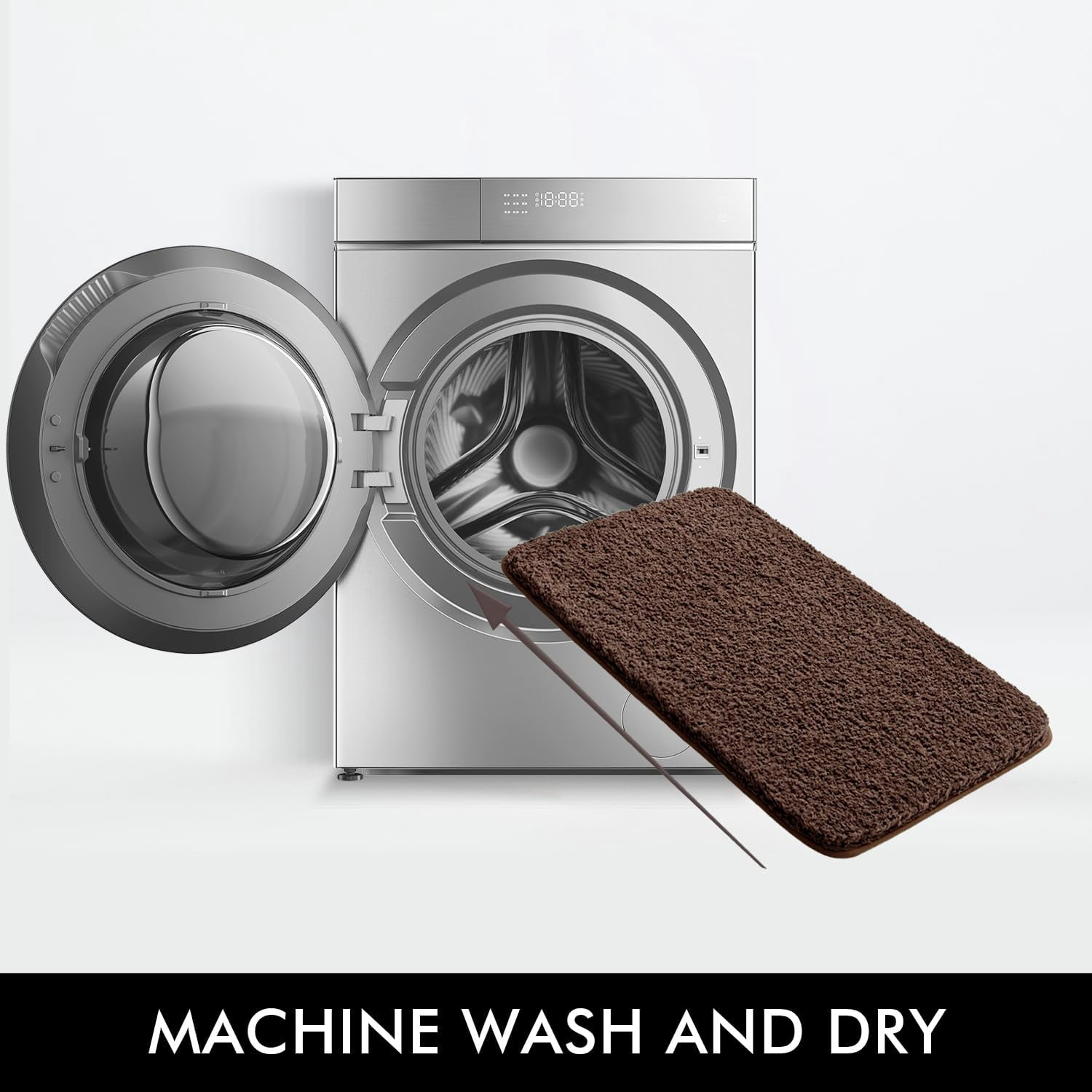 Blue Bathroom Rugs Set 2 Piece Soft Absorbent Microfiber Bath Mat Non Slip Quick Dry Machine Washable Plush Shaggy Mats for Tub Shower Floor 16x24 inches